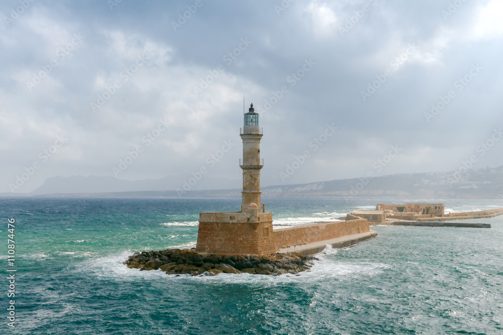 Lighthouse in Chania. Greece.