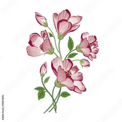 Floral background. Flower bouquet vintage cover. Flourish posy card 