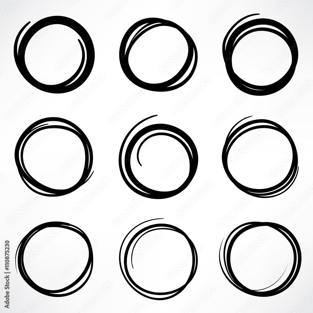 Cirle frame set Grunge round shape of scribble circles, Doodle sketch frames Cirle frame set Grunge round shape of scribble circles, Doodle sketch frames