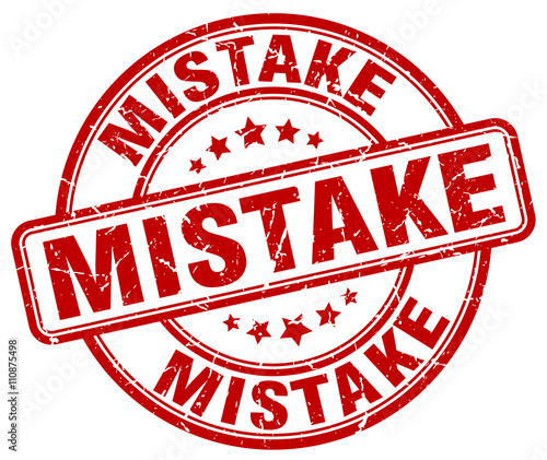 mistake red grunge round vintage rubber stamp