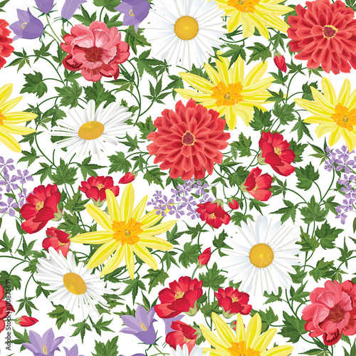 Floral seamless pattern. Flower background. Flourish seamless texture 