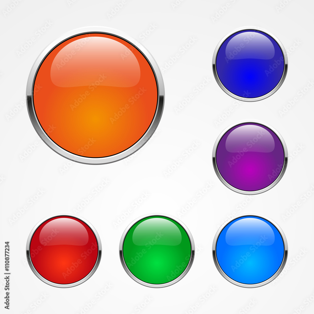 Set of colored web buttons