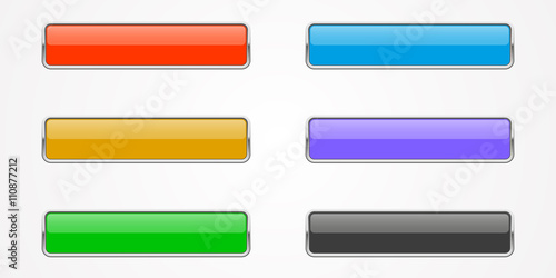 Set of rectangular web buttons