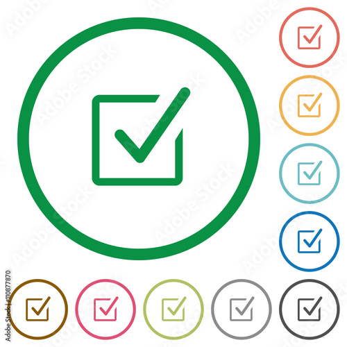 Checked box outlined flat icons