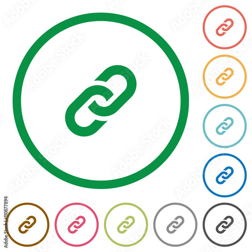 Link outlined flat icons
