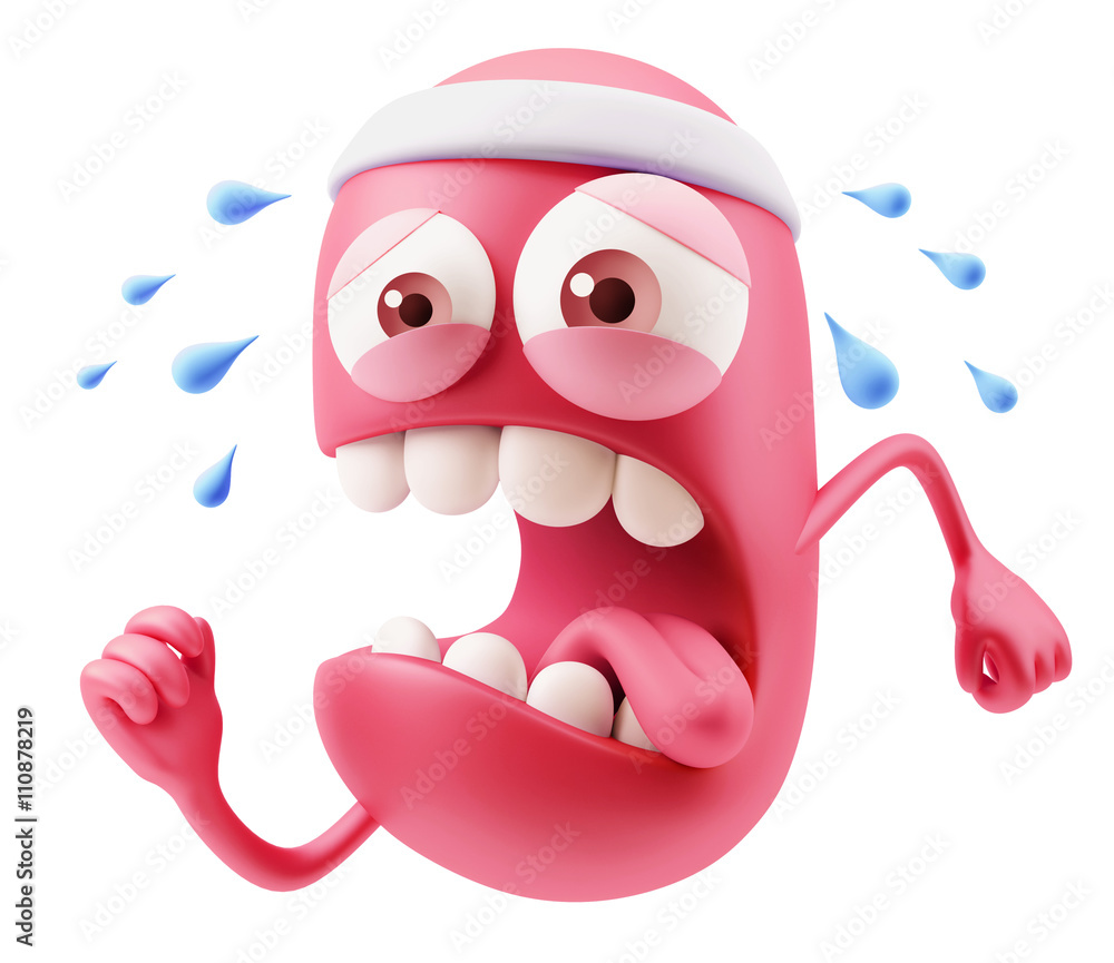 Obraz premium GYM Emoticon Face. 3d Rendering.