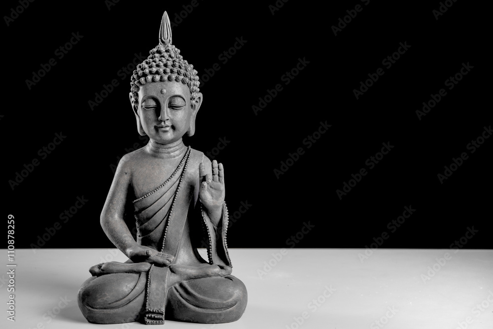 Buddha Statue schwarz/weiss Stock Photo | Adobe Stock