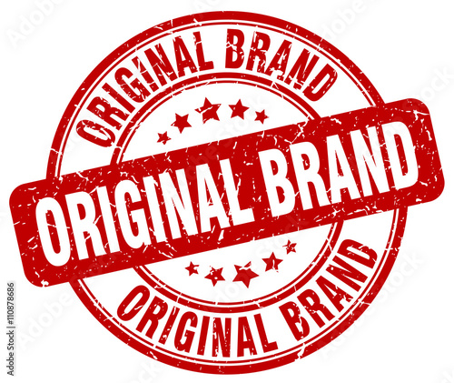 original brand red grunge round vintage rubber stamp