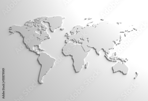 Fototapeta Naklejka Na Ścianę i Meble -  Global 3D Map Illustration