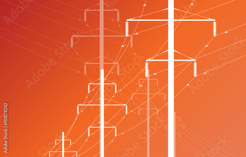 High voltage power line grid vector