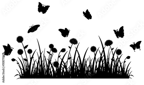 Butterfly meadow Silhouette - Silhoutte Schmetterlingswiese