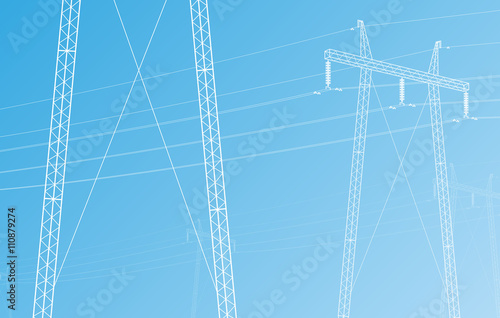 High voltage power line grid vector