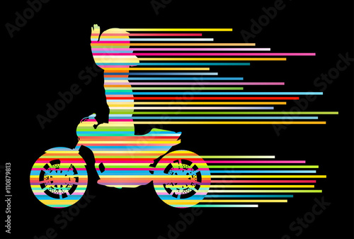 Motorbike rider vector background trick stunt illustration conce