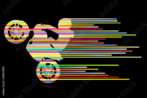 Motorbike rider vector background trick stunt illustration conce