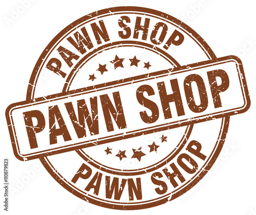 pawn shop brown grunge round vintage rubber stamp