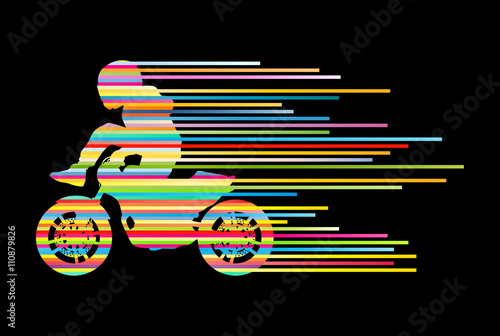 Motorbike rider vector background trick stunt illustration conce