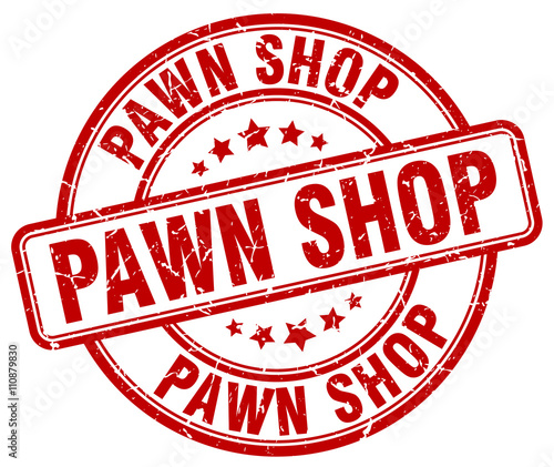 pawn shop red grunge round vintage rubber stamp