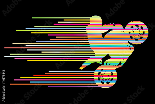 Motorbike rider vector background trick stunt illustration conce