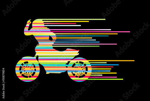 Motorbike rider vector background trick stunt illustration conce
