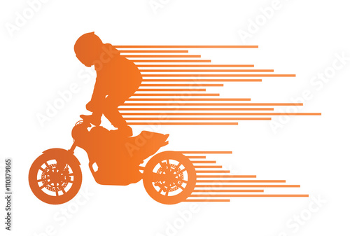 Motorbike rider vector background trick stunt illustration conce