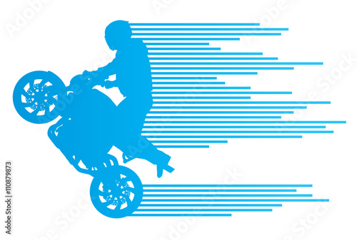 Motorbike rider vector background trick stunt illustration conce