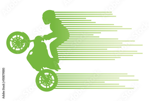 Motorbike rider vector background trick stunt illustration conce