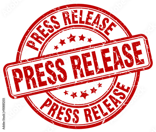 press release red grunge round vintage rubber stamp