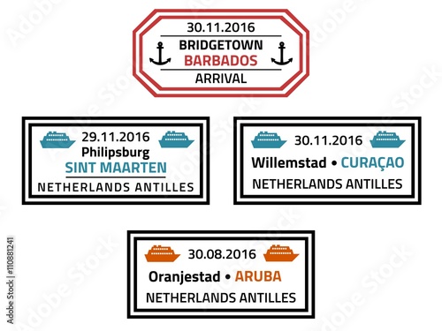 Caribbean cruise stamps