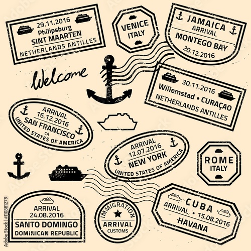 Travel stamps vector
