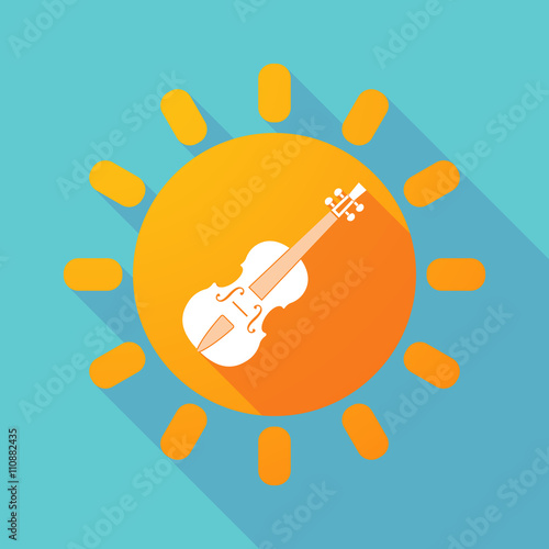 Long shadow sun with  a violin