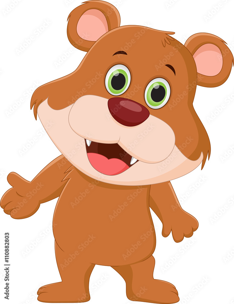 Obraz premium cute brown bear cartoon