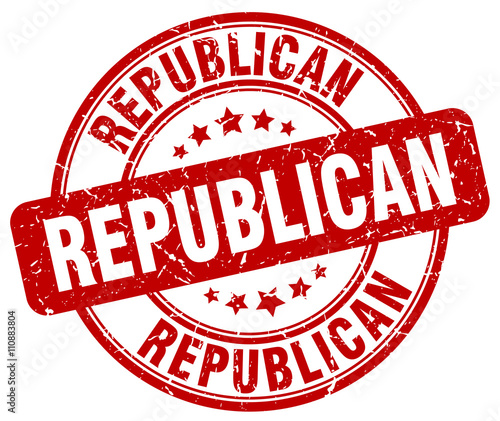 republican red grunge round vintage rubber stamp