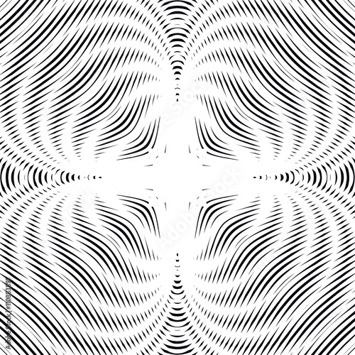 Moire pattern, op art background. Hypnotic backdrop geometric