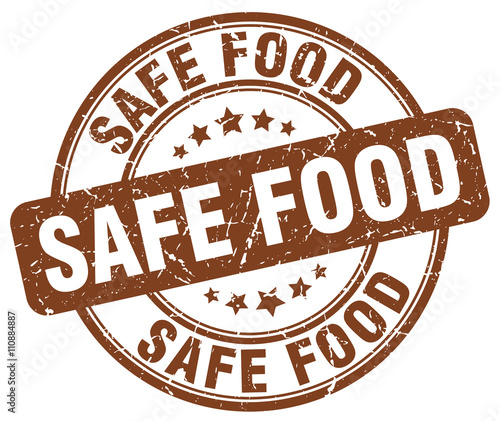 safe food brown grunge round vintage rubber stamp
