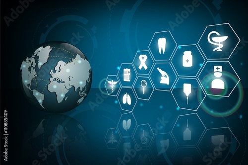 globe health care medical and science icon concept