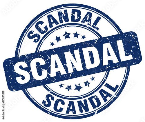 scandal blue grunge round vintage rubber stamp