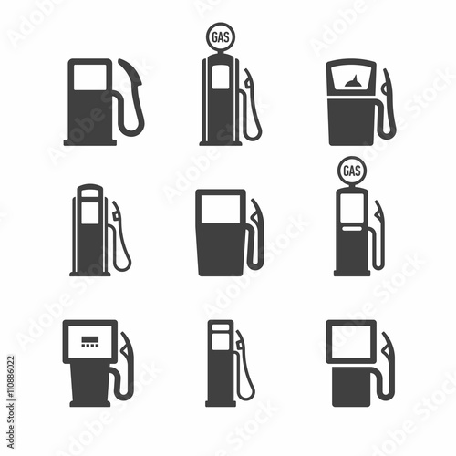 Gas, gasoline pump icons