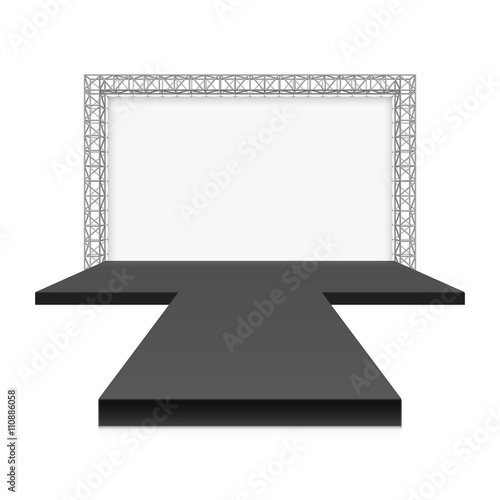 Low Stage with banner, metal truss system