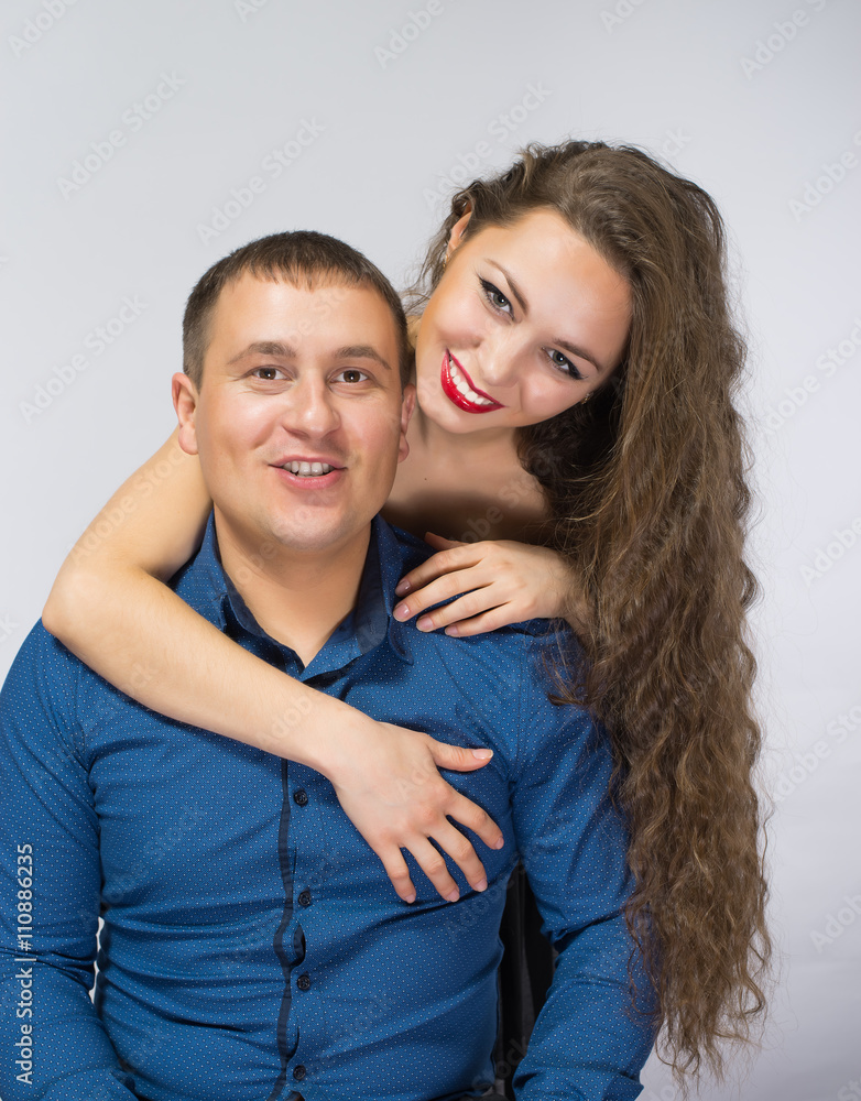 Studio portrait of young beautiful couple in love Studio portrait of young beautiful couple in love