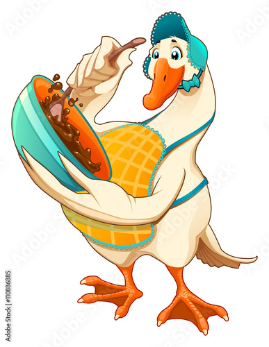 Funny goose are blending a ...