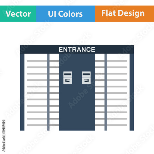 Stadium entrance turnstile icon