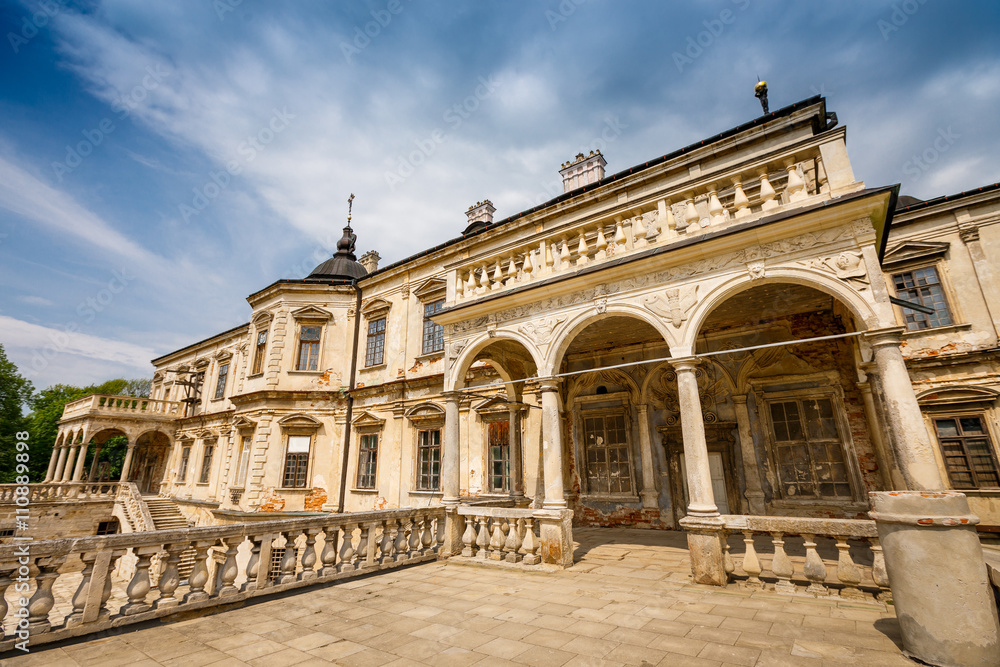 Pidhirtsi Castle - a well-preserved Renaissance palace, surrounded by fortifications. Located in the east of the Lviv region in the village of Pidhirtsi, Ukraine.