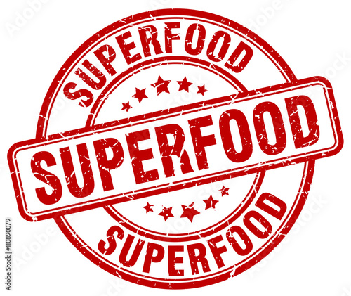 superfood red grunge round vintage rubber stamp