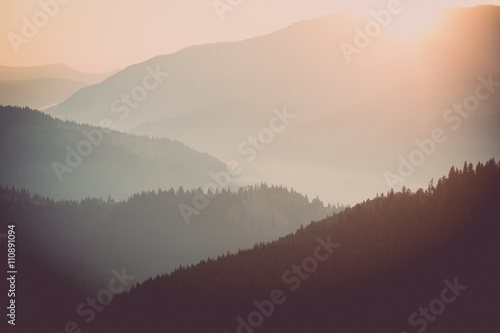 Mountains at sunrise