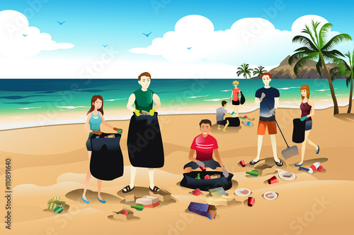 People Cleaning Up Trash