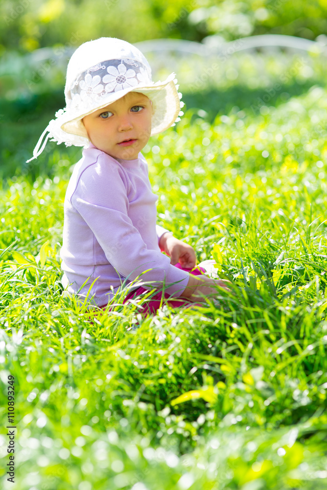 Baby girl in the garden Baby girl in the garden