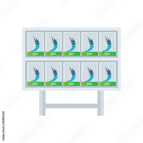 blue shrimp market vector