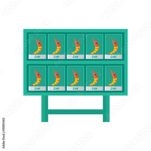 yellow shrimp market vector