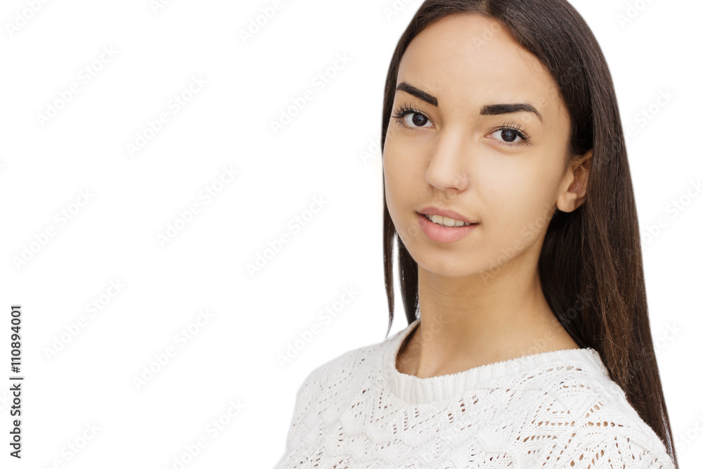 Happy Young Woman Isolated On White Background