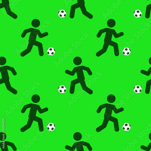 Icono plano patrón con futbolista sobre fondo verde